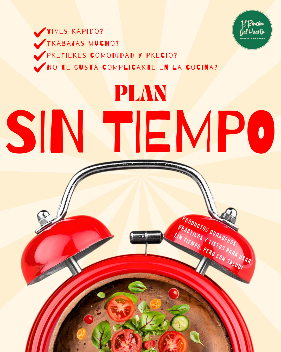 Plan Sin Tiempo, 1 a 2 personas