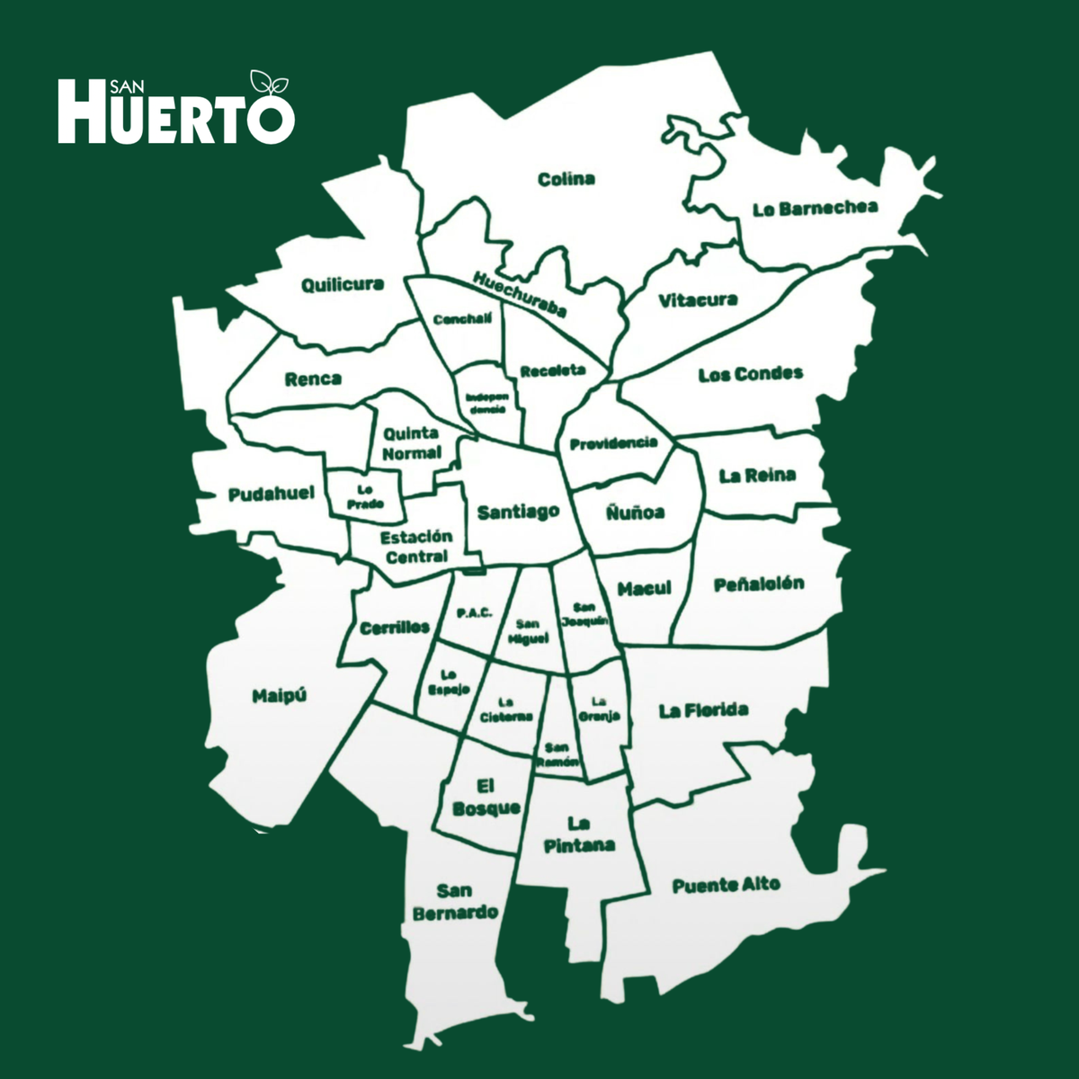 Mapa de zonas de reparto